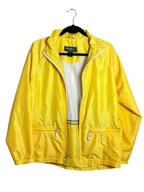 Eddie Bauer Windbreaker Jacket Yellow Vintage 90s Gorpcore Medium